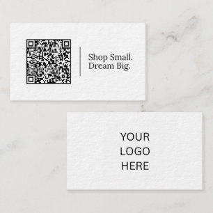 Winkel Klein. Droom Groot. Aanpasbare QR-code Lo Visitekaartje