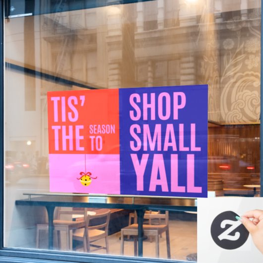 Winkel Kleine Zakelijke Zaterdag Ondersteuning Lok Raamsticker (Cafe Raam)