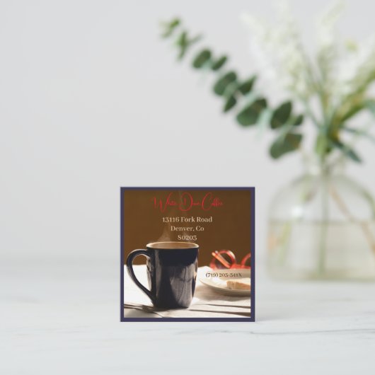 Winkel Krant & bril Cafe Barista Koffie Vierkante Visitekaartje (Staand voorkant)