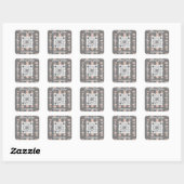 Winkel Lingeire QrCode Logo Body Gray Roze Vierkante Sticker (Vel)