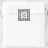 Winkel Lingeire QrCode Logo Body Gray Roze Vierkante Sticker (Tas)