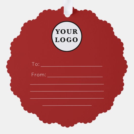 Winkel Logo Christmas Gift label Ornament Kaart (Achterkant)