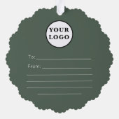 Winkel Logo Christmas Gift label Ornament Kaart (Achterkant)