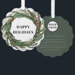 Winkel Logo Christmas Gift label Ornament Kaart<br><div class="desc">Dit Cadeau label is het ultieme idee voor uw winkel! Bewerk met uw aangepaste Logo en voeg dit label toe aan uw kerstpakketservice. Laat je merk zien tijdens het vakantieseizoen!</div>