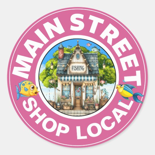 WINKEL LOKAAL Gevist Winkel Ronde Sticker (Voorkant)