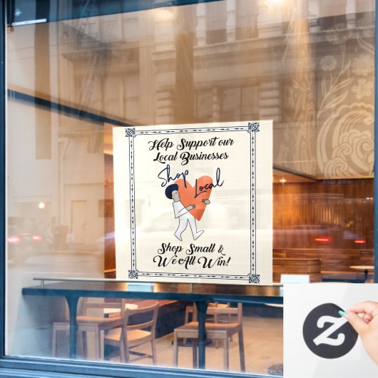 Winkel Lokaal Ondersteun Lokale Bedrijven Raamsticker (Cafe Raam)
