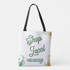 Winkel lokaal, stad tote bag