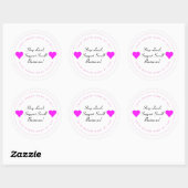 Winkel lokaal, steun kleine bedrijven Pink Heart Ronde Sticker (Vel)