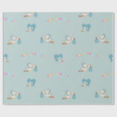 Winkel met baby schattig baby shower cadeaupapier (Vlak)