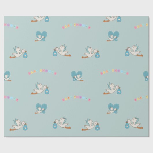 Winkel met baby schattig baby shower cadeaupapier (Vlak)