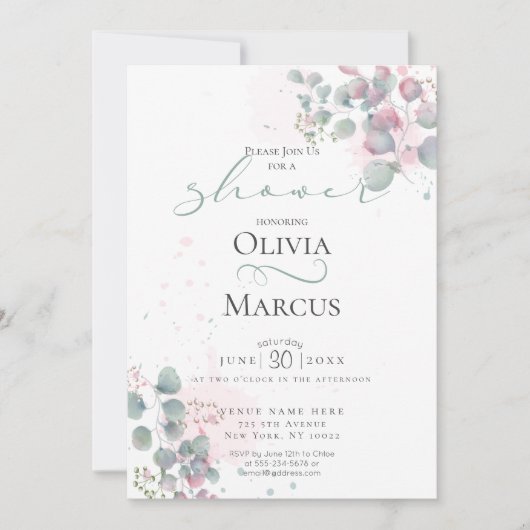 WINKEL | Moderne Waterverf Eucalyptus Foliage Kaart