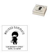 Winkel Ninja Meisje Arch Adres Rubberstempel (Gestempeld)