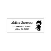 Winkel Ninja Meisje Retouradres Rubberstempel (Afrduk)