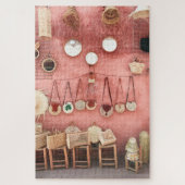 Winkel op de markt voor kruipers en stro legpuzzel (Verticaal)