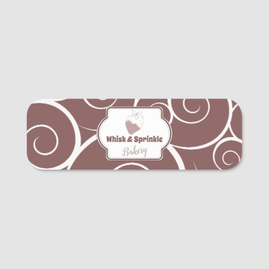 Winkel op suikerbakkerij Aangepaste koekjes Chocol Naamplaatje (Voorkant)