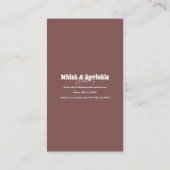 Winkel op suikerbakkerij Aangepaste koekjes Chocol Visitekaartje (Achterkant)