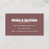 Winkel op suikerbakkerij Aangepaste koekjes Chocol Visitekaartje (Achterkant)