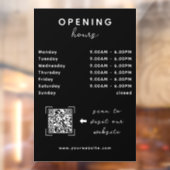 Winkel Open Timing QR Code Strak Zwart Raamsticker (Vel 2)