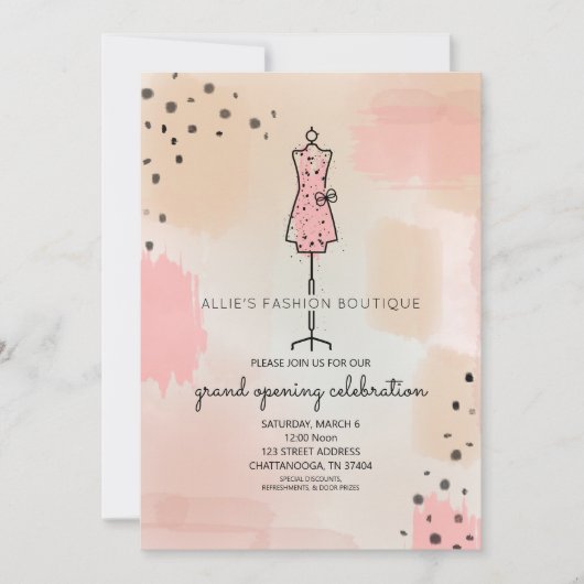 Winkel openen Grand Opening Stress Formulier Roze Kaart (Voorkant)