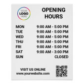 Winkel Openingstijden Met Logo + QR Code - Modern Perfect Poster (Voorkant)