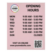 Winkel Openingstijden Met Logo + QR Code - Modern Perfect Poster (Voorkant)