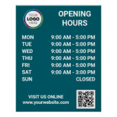 Winkel Openingstijden Met Logo + QR Code - Modern Perfect Poster (Voorkant)