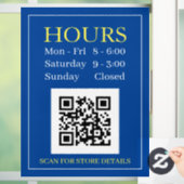 Winkel Openingstijden Open Bord, QR Code, Donkerbl Raamsticker (Huis)