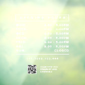 Winkel Openingstijden Venster Cling Raamsticker (Vel 3)