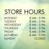 Winkel Openingstijden | Zakelijk Zwart Raamsticker (Vel 3)