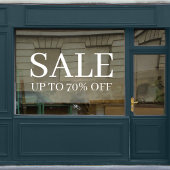 Winkel Sale | Zakelijk Elegant Minimal Wit Raamsticker