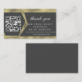Winkel Schoonheidsbedrijf Bedankt Gouden QR-code Visitekaartje (Voorkant / Achterkant)