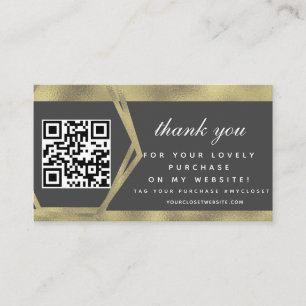 Winkel Schoonheidsbedrijf Bedankt Gouden QR-code Visitekaartje
