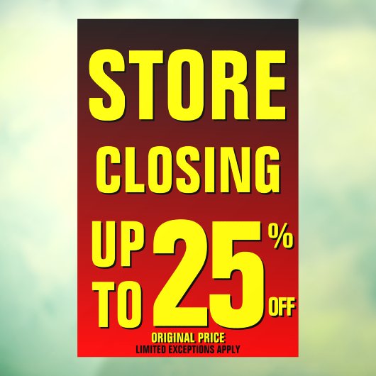 Winkel sluiten tot 25% korting op bedrijf raamsticker (Vel 3)