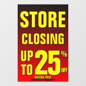 Winkel sluiten tot 25% korting op bedrijf raamsticker (Vel)