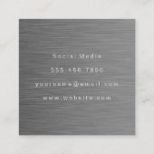 Winkel Stalen Modern Luxe Sierlijk Element Vierkante Visitekaartje (Achterkant)