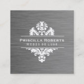 Winkel Stalen Modern Luxe Sierlijk Element Vierkante Visitekaartje (Voorkant)