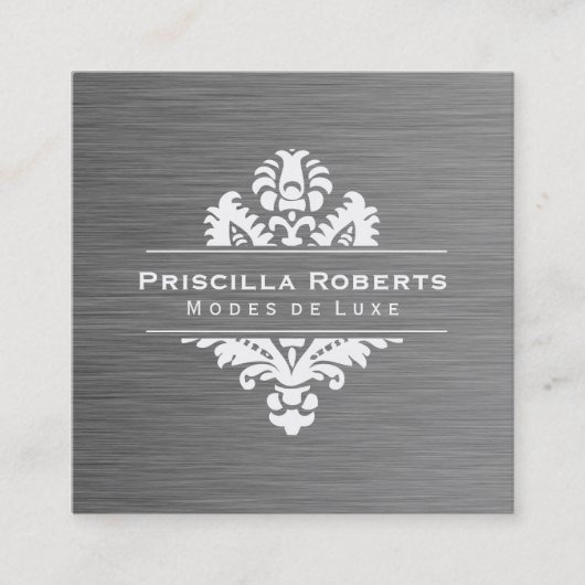 Winkel Stalen Modern Luxe Sierlijk Element Vierkante Visitekaartje (Voorkant)