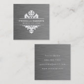 Winkel Stalen Modern Luxe Sierlijk Element Vierkante Visitekaartje (Voorkant / Achterkant)