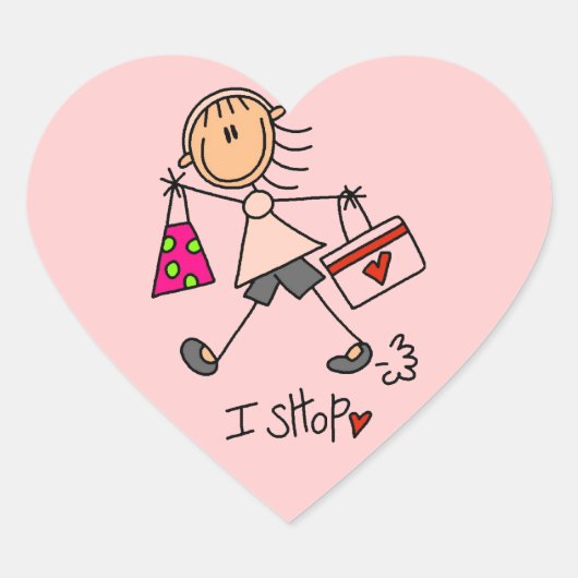 Winkel Stickfiguur Hart Sticker (Voorkant)