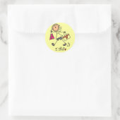 Winkel Stickfiguur Ronde Sticker (Tas)