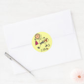 Winkel Stickfiguur Ronde Sticker (Envelop)