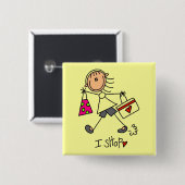 Winkel Stickfiguur Vierkante Button 5,1 Cm (Voorkant /achterkant)
