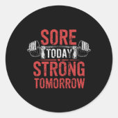 Winkel Vandaag Sterke Morgen Bodybuilding Gym Ronde Sticker (Voorkant)