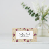Winkel Vintage Rode Roos Visitekaartje (Staand voorkant)