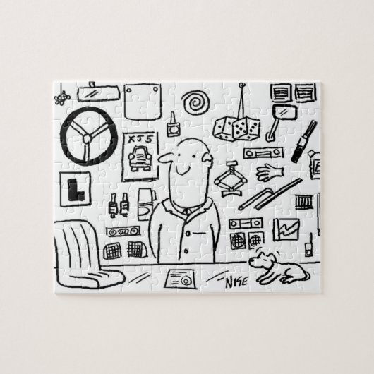 Winkel voor autoaccessoires Cartoon Legpuzzel (Horizontaal)