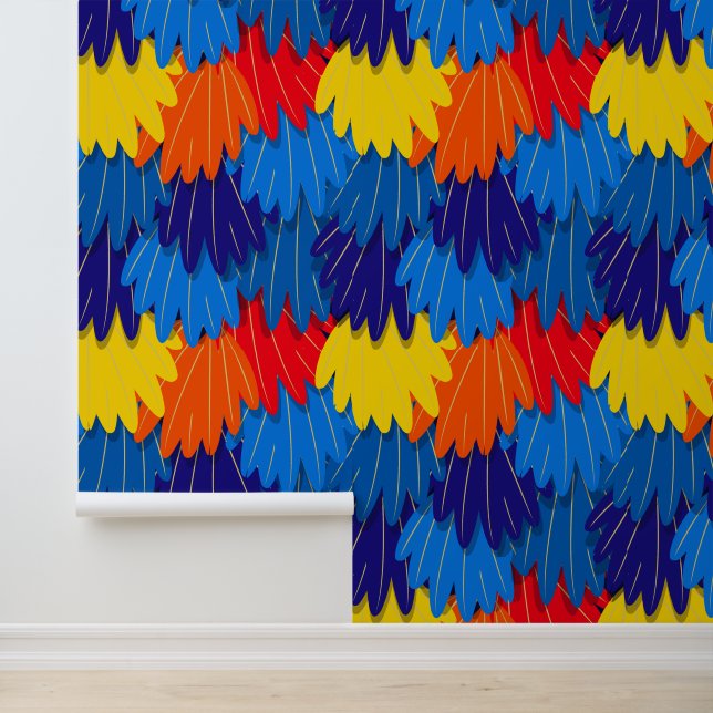 Winkel voor huisdieren Scarlet Macaw Parrot Feathe Behang (Applicatie)