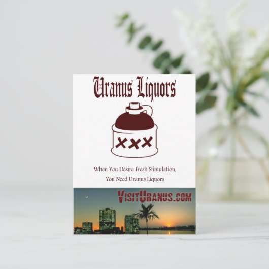 Winkel voor liquor briefkaart (Staand voorkant)