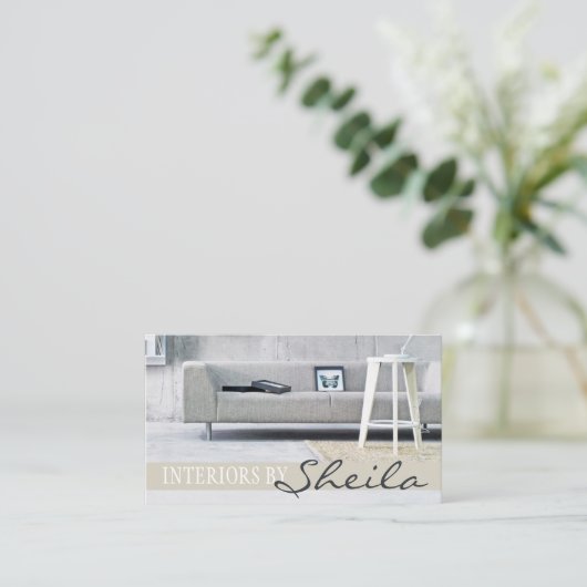 Winkel voor meubelen voor interieurontwerper visitekaartje (Staand voorkant)