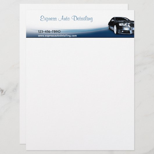 Winkel voor reparatie van auto's custom briefhoofd (Voorkant / Achterkant)