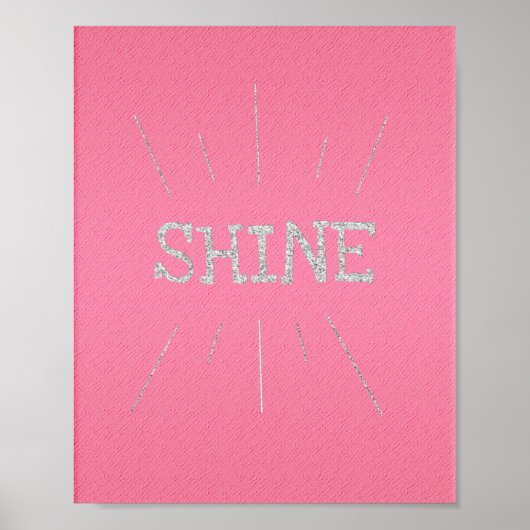 Winkel warm roze met zilver glitter-Poster Poster (Voorkant)